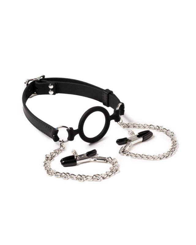 Mouthgag with O Ring and Nipple Clamps