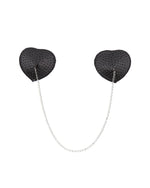 Nipple Covers with Metal Chain Black