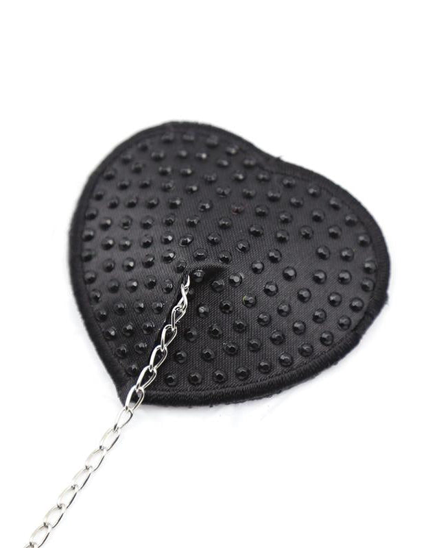 Nipple Covers with Metal Chain Black