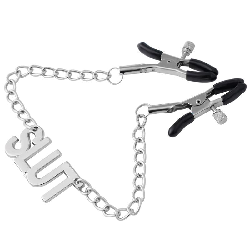 Nipple clamps with Chain Slut