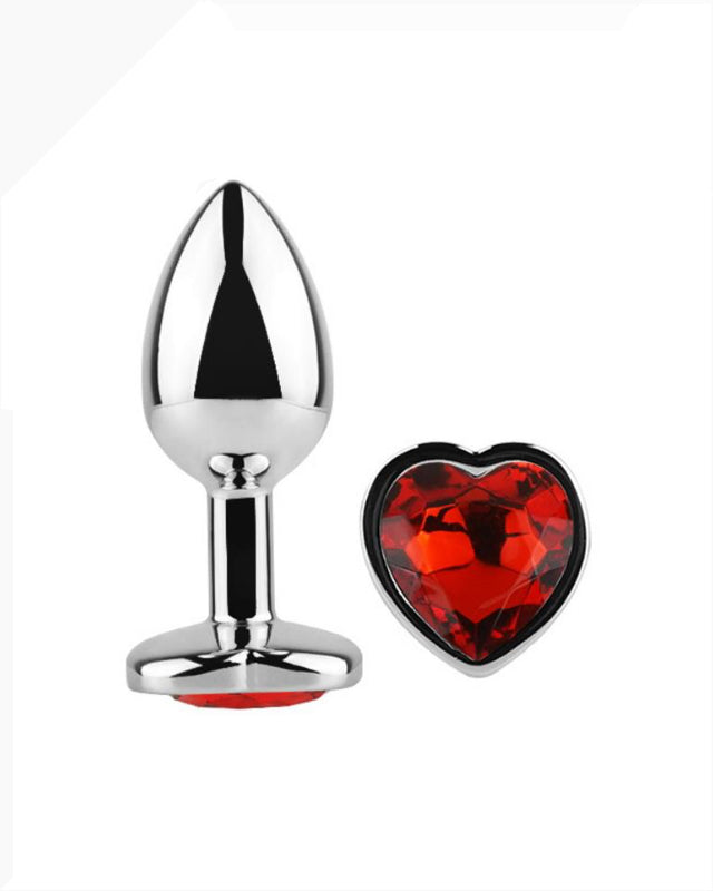 Heart Shaped Butt Plug Red Scarlet Size L