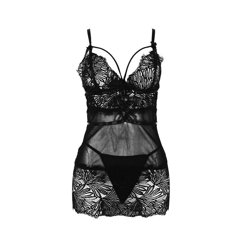 Lila Open Back Babydoll and Thong