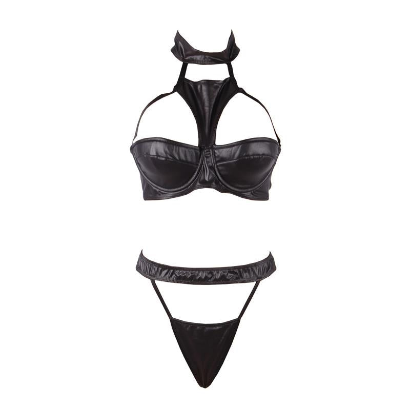 Addis Bra Set with Choker and High Waisted Thong