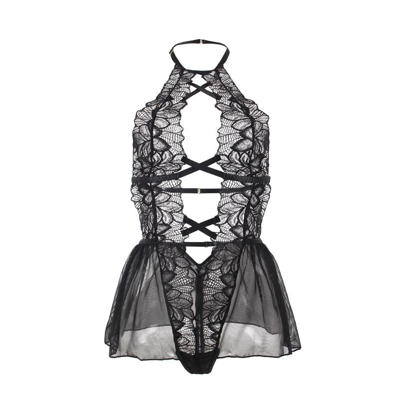 Ariella Open Back Teddy with Floral Pattern