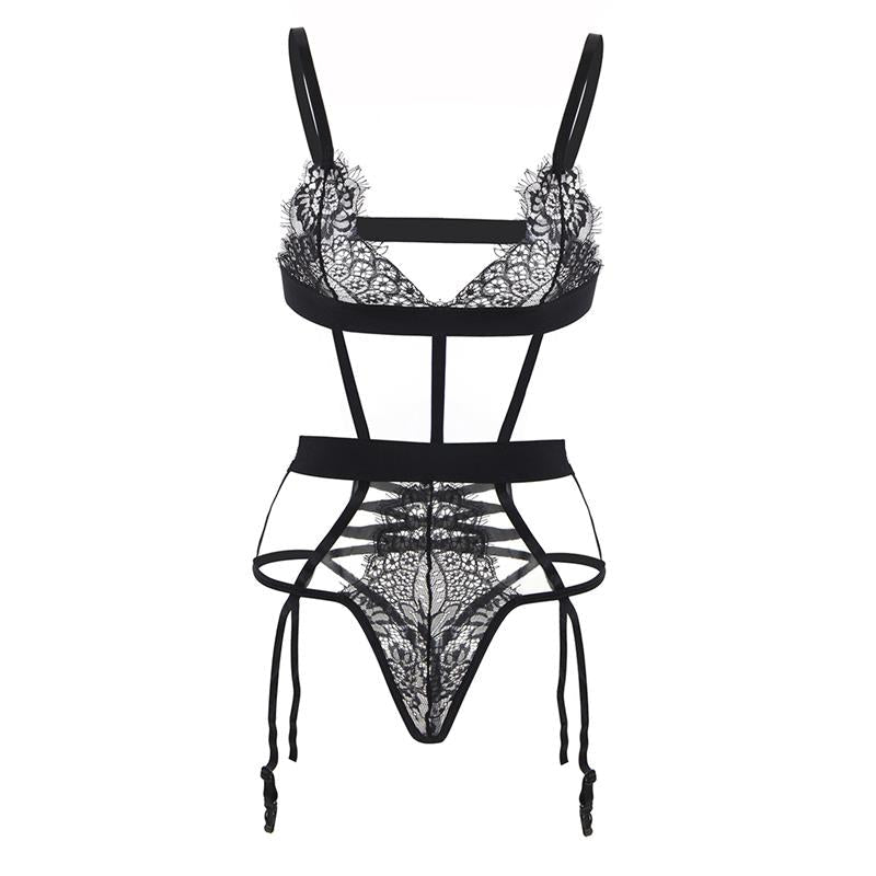 Beatrix Teddy with Garter Belt and Lace Blindfold