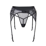 Luva Garter with Floral Lace and Thong Set