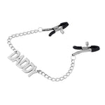 Nipple Clamps with Daddy Word Pendant