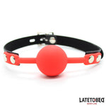Silicone Ball Gag with Padlock Red