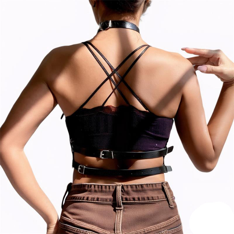 Elva Vegan Leather Chest Harness One size