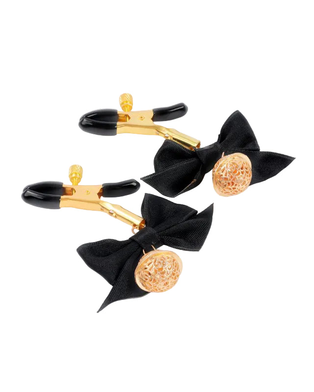 Nipple clamps with Bow Black