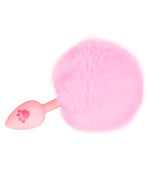 Pink Silicone Anal Plug with Pompon Pink