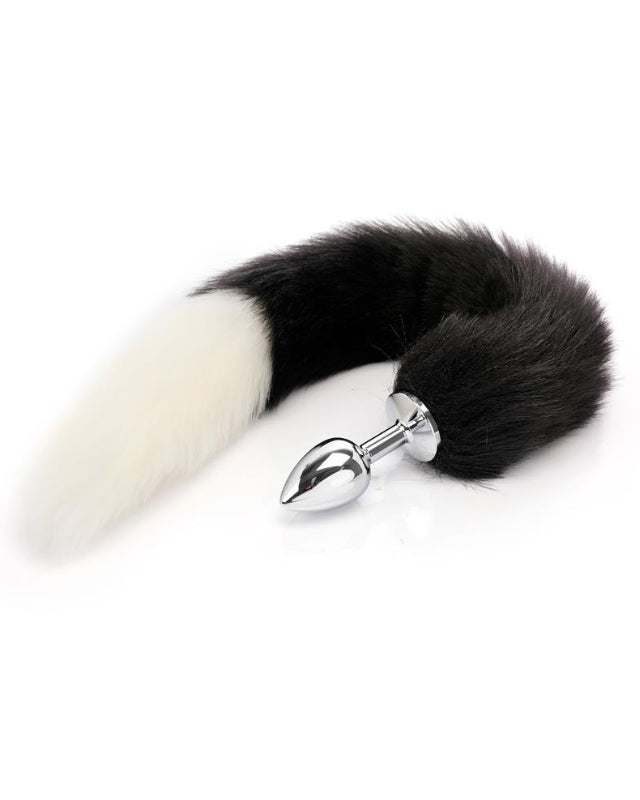 Fox Tail Anal Plug Black and White 40 cm