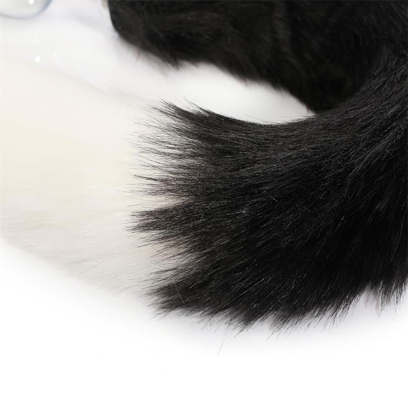 Fox Tail Anal Plug Black and White 40 cm