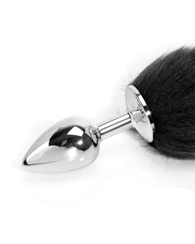 Fox Tail Anal Plug Black and White 40 cm
