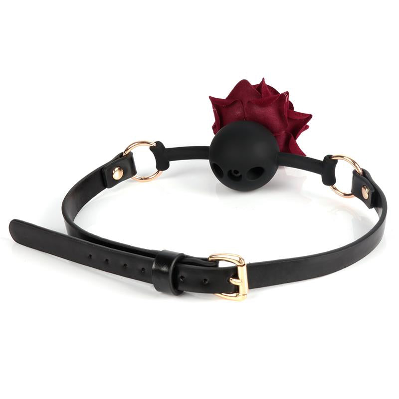Gold Metal rose gag Ball