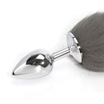 Anal plug with tail Gray 40 cm