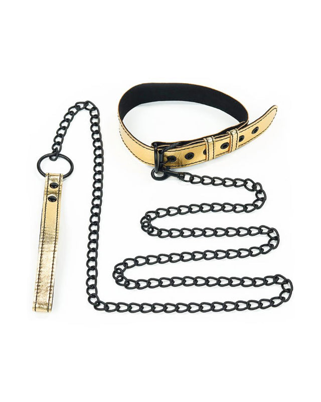 Collar with Leash Bondage Gold